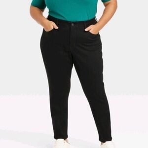 Size 26 MOM JEANS Ava & Viv Women's High-Rise Straight Black Wash Plus Size NWT